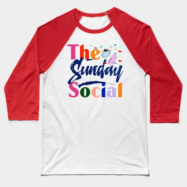 sunday social Baseball T-Shirt by popcastAGEN